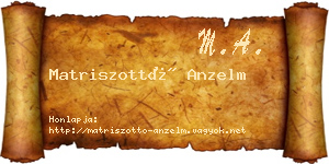 Matriszottó Anzelm névjegykártya